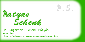 matyas schenk business card